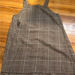 SHEIN Brown Plaid Mini Dress